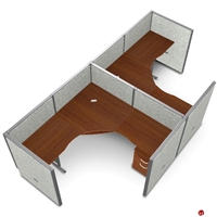 Picture of 2 Person L Shape Office Desk Cubicle Cluster Workstation