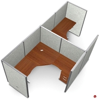 Picture of 2 Person L Shape Office Desk Cubicle Cluster Workstation