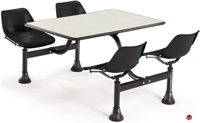 Picture of 24" x 48" Cafeteria Connecting Table with Swivel Chairs