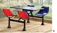 Picture of 24" x 48" Cafeteria Connecting Table with Swivel Chairs