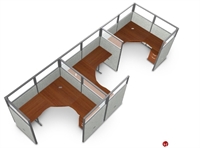 Picture of 3 Person L Shape Office Desk Cubicle Cluster Workstation