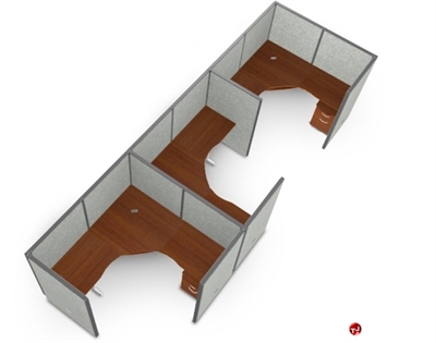 Picture of 3 Person L Shape Office Desk Cubicle Cluster Workstation