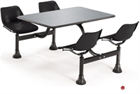 Picture of 30" x 48" Cafeteria Connecting Table with Swivel Chairs