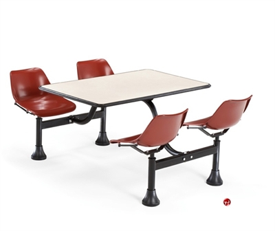 Picture of 30" x 48" Cafeteria Connecting Table with Swivel Chairs