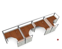 Picture of 4 Person L Shape Office Desk Cubicle Cluster Workstation