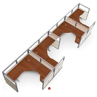 Picture of 4 Person L Shape Office Desk Cubicle Cluster Workstation