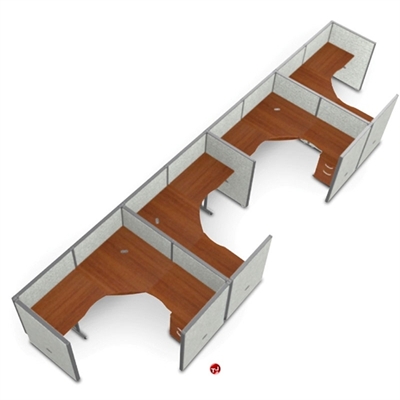 Picture of 4 Person L Shape Office Desk Cubicle Cluster Workstation