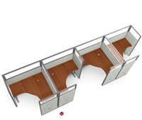 Picture of 4 Person L Shape Office Desk Cubicle Cluster Workstation