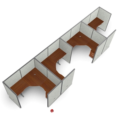 Picture of 4 Person L Shape Office Desk Cubicle Cluster Workstation