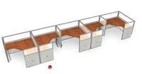 Picture of 5 Person L Shape Office Desk Cubicle Cluster Workstation