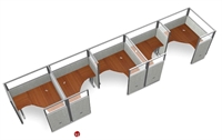 Picture of 5 Person L Shape Office Desk Cubicle Cluster Workstation
