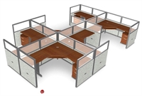 Picture of 6 Person L Shape Office Desk Cubicle Cluster Workstation