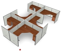 Picture of 6 Person L Shape Office Desk Cubicle Cluster Workstation