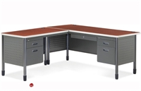 Picture of 72" L Shape Steel Office Desk Workstation, Filing Pedestals