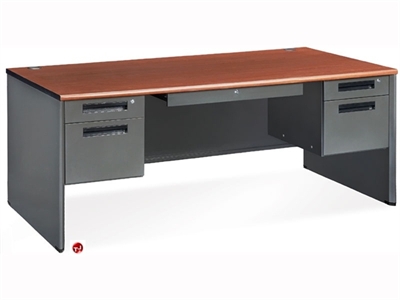 Picture of 72" Steel Office Desk Workstation, Filing Pedestals