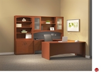 Picture of 72" U Shape Laminate Office Desk Workstation, Overhead Storage