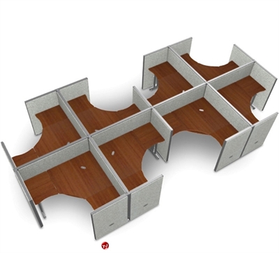 Picture of 8 Person L Shape Office Desk Cubicle Cluster Workstation