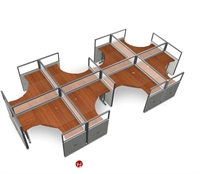 Picture of 8 Person L Shape Office Desk Cubicle Cluster Workstation