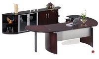 Picture of Contemporary Veneer 72" Desk with Filing Pedetal,Storage Credenza