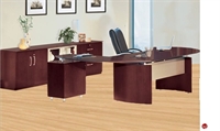 Picture of Contemporary Veneer 72" Desk with Filing Pedetal,Storage Credenza
