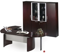 Picture of Contemporary Veneer 72" Desk with Filing Pedetal,Wardrobe Storage Credenza