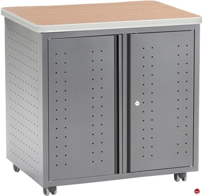 Picture of Mobile 2 Shelf Storage Cabinet with Doors