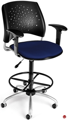 Picture of Office Task Plastic Drafting Stool Arm Chair