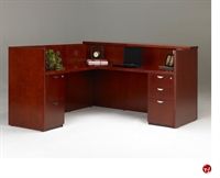 Picture of Veneer 72" L Shape Reception Desk Workstation