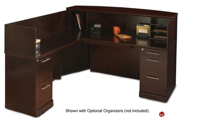 Picture of Veneer 72" L Shape Reception Desk Workstation