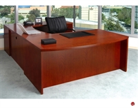 Picture of Veneer 72" U Shape Bowfront Office Desk Workstation