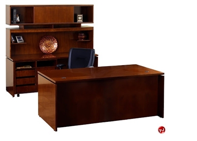 Picture of Veneer Executive Office Desk, Storage Credenza with Overhead