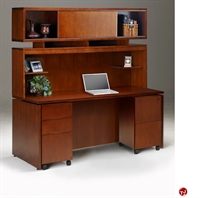 Picture of Veneer Kneespace Credenza with Overhead Storage