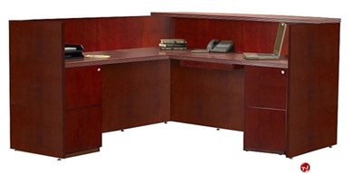 Picture of Veneer L Shape 72" Reception Desk Workstation
