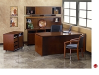 Picture of Veneer U Shape Executive Office Desk Workstation,Overhead Storage