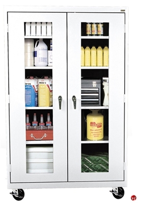 Picture of Clear View Transport Mobile Storage Supply Cabinet, 46" x 24" x 78"