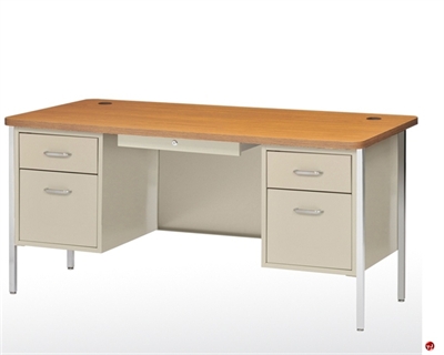 Picture of Double Pedestal Teachers Steel Desk, 60" x 30" x 29.5"H