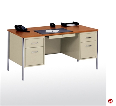 Picture of Double Pedestal Teachers Steel Desk, 72" x 36" x 29.5"H