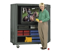 Picture of Heavy Duty Welded Steel Mobile Audio Video Storage Cabinet, 46" x 27" x 66"