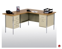 Picture of L Shape Double Pedestal Teachers Steel Desk