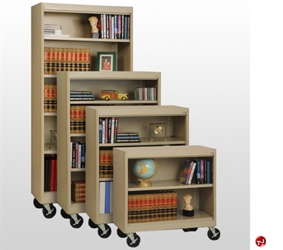 Picture of Radius Edge Mobile Bookcase, Adjustable Shelves, 36" x 18" x 78"