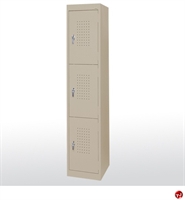 Picture of Welded Steel 19" 3 Tier Compartment Storage Locker, 15" x 18" x 66"