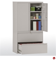 Picture of Welded Steel Combo Storage Cabinet with Lateral File, 36" x 19" x 65"H
