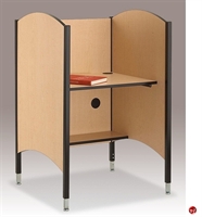 Picture of 31"W Adjustable Height Study Carrel with CPU Holder