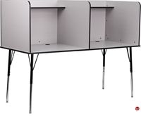 Picture of Double Adjustable Laminate Study Carrel, Computer Workstation