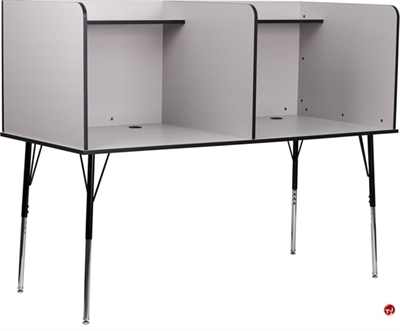 Picture of Double Adjustable Laminate Study Carrel, Computer Workstation