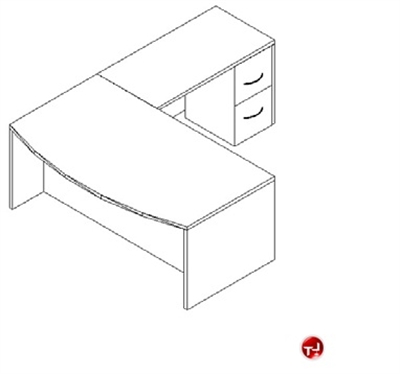 Picture of TRIA L Shape Bowfront Office Desk Workstation