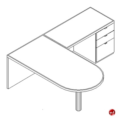 Picture of TRIA L Shape D Top Office Desk Workstation