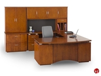 Picture of TRIA U Shape Contemporary Veneer 72" Desk, Overhead Storage, Lateral File Bookcase