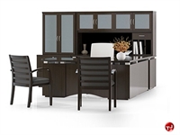 Picture of TRIA U Shape Contemporary Veneer 72" Desk, Overhead Storage, Lateral File Bookcase