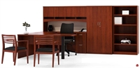 Picture of TRIA U Shape D Top 72" Veneer Office Desk Workstation, Overhead, Storage, Bookcase